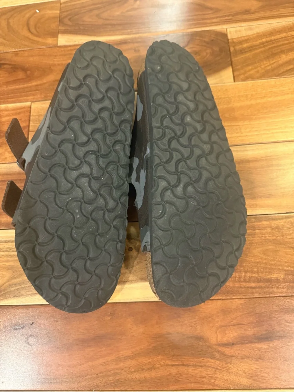 Birkenstock grey Camo Dual-Buckle Sandals